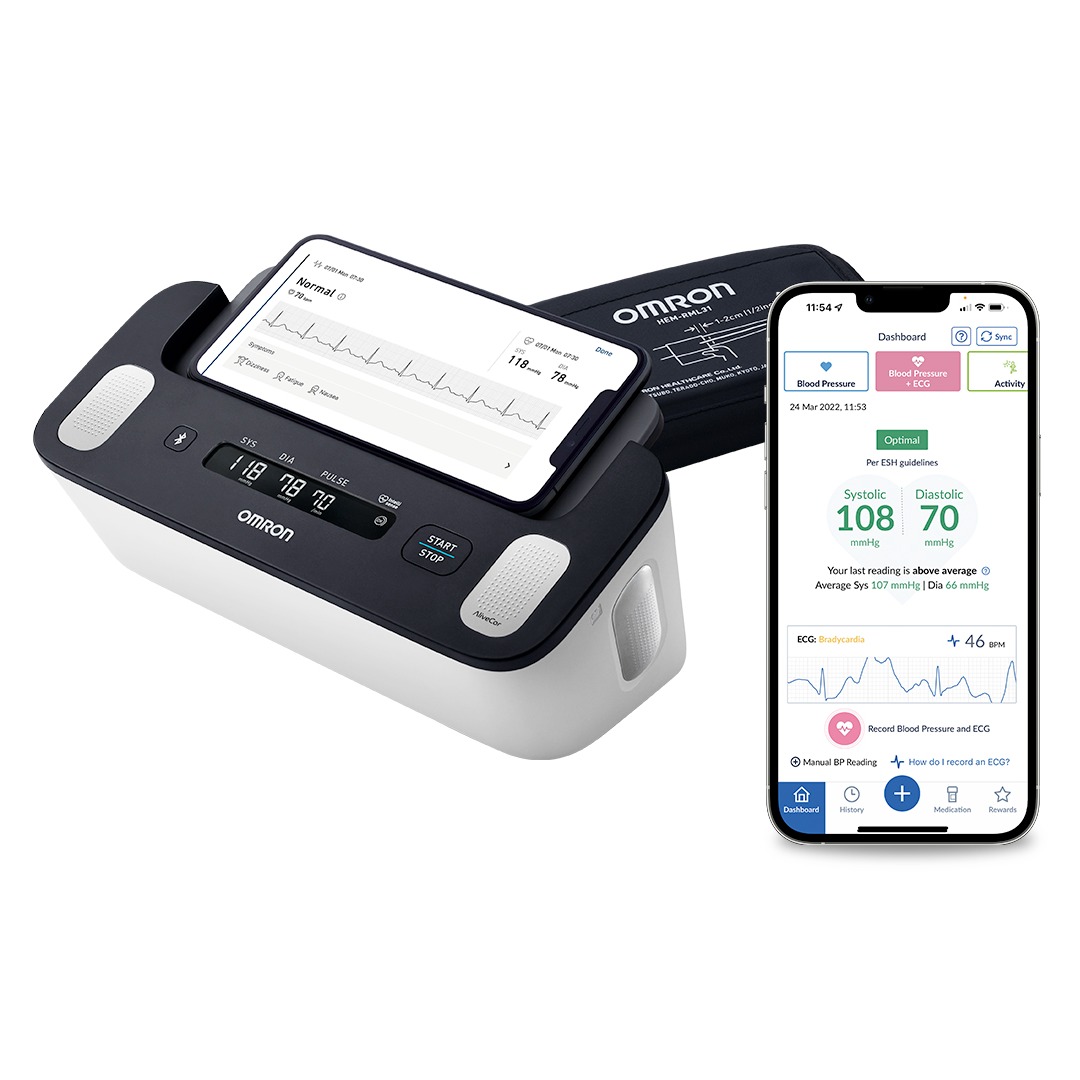 Omron Complete ECG – апарат за артериално налягане и ЕКГ в едно